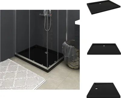 Immagine prodotto di vidaXL Piatto doccia ABS rettangolare nero 80x100 cm - Piatti doccia