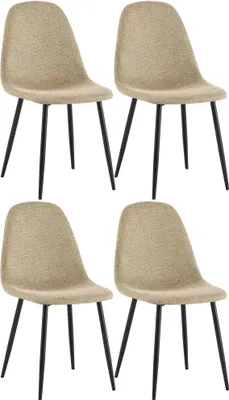 Produktbild von CLP 4er Set Esszimmerstühle Napier gepolstert bis 150 kg belastbar taupe Material Stoff