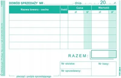 Obrázok produktu pre Paragon fiskalny dowód sprzedaży 100 x 70 x 6 mm