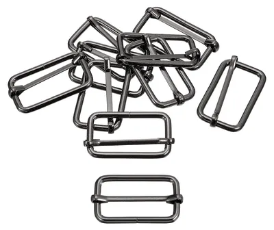 Productafbeelding van Koolstofstalen schuifgesp – 10 stuks schuifgesp voor tasreparatie – pistoolzwart – 50x20x3,8 mm