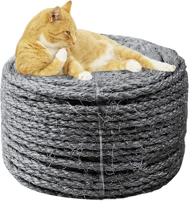 Produktbild von PolkaHome® 6mm Sisal Seil für Katzenkratzbaum Reparatur, 30m Naturhanf, Grau