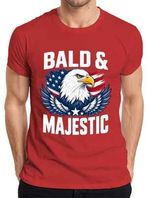 Produktbild von Bald And Majestic Adler USA Flagge American Weißkopfseeadler Herren T-Shirt, Rot, S