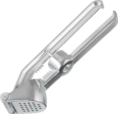 Produktbild von Fackelmann Knoblauchpresse/Entsteiner, Knoblauchschneider aus Aluminium, Nussknacker und Kirsch-/Olivenentsteiner (Farbe: Silber)