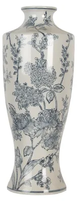 Obrázok produktu pre Váza Clayre & Eef Ø 16x42 cm Biele modré keramické kvety