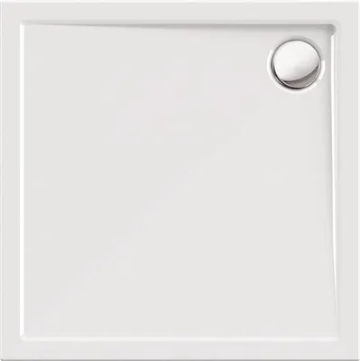 Produktbild von Calmwaters® Quadrat-Duschwanne Modern Select, eckige bodengleiche Brausewanne aus Acryl, 90 x 90 x 2,5 cm mit Ablaufloch in 90 mm, Duschtasse in Weiß, 01SL2984