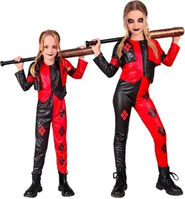 Imagen del producto de Disfraces "Arlequín Malvado" para niños | Chaqueta, chaleco y pantalón - Negro/Rojo. Talla: 128