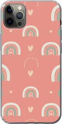 Produktbild von MuchoWow® Handyhülle Schutzhülle Hülle für Telefoonhoesje iPhone 12 Pro Max Mädchen - Regenbogen - Herzen - Muster - Mädchen - Rosa - Kinder - Kind Silikon Softcase Handy Hülle - Hartschale