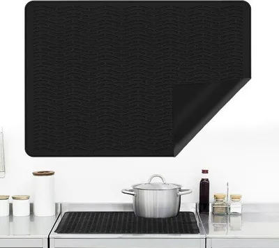 Immagine prodotto di Tappetino protettivo in silicone per teglie da forno 71x51 cm – Tappetino nero per fornelli a induzione e in vetroVetroceramica | Tappetino protettivo resistente al calore, antiscivolo e multifunzionale
