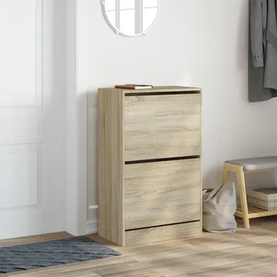 Produktbild von Schuhschrank aus Holzwerkstoff in Sonoma-Eiche, 60 x 34 x 96,5 cm