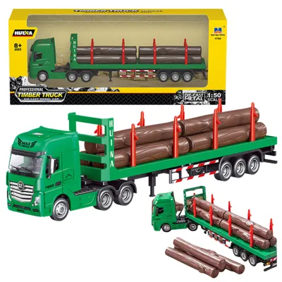 Productafbeelding van Houttransporter Metaal Huina 1:50 Groen