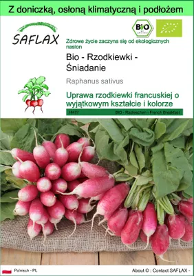 Zdjęcie produktu dla SAFLAX - Garden to go - Bio - Rzodkiewki - Śniadanie - 150 Nasiona - Z doniczką, pokrywą klimatyczną i podłożem do uprawy - Raphanus sativus