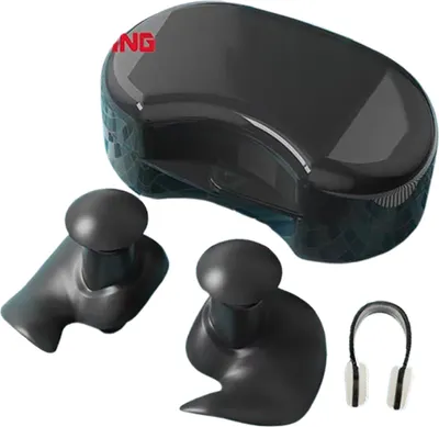 Produktbild von INF Ohrstöpsel und Nasenklemme für Schwimmzubehör Schwarz