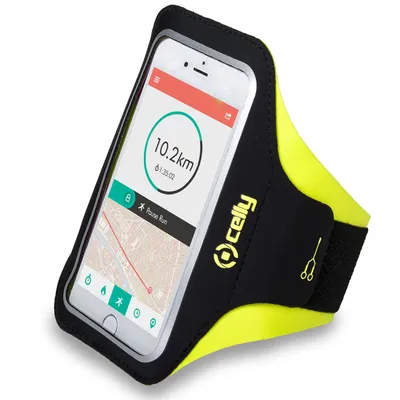 Produktbild von Celly Armband - Smartphone Handy-Schutzhülle 16,5 cm (6.5") Armbandbehälter Schwarz, Gelb