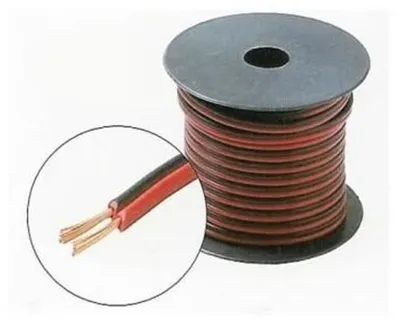 Produktbild von Lautsprecherkabel, flach, rot-schwarz, 2 x 0,75 mm², 100 m, Emtex
