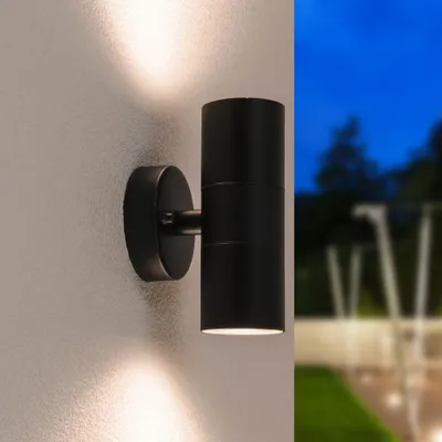 Produktbild von hoftronic LED Wandleuchte 8W 690lm 4000K IP44 Schwarz GU10 Dimmbar Up & Down