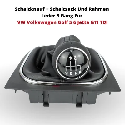 Produktbild von Schaltknauf + Schaltsack Und Rahmen Leder 5 Gang Für VW Volkswagen Golf 5 6 Jetta GTI TDI  SCIRROCO EOS
