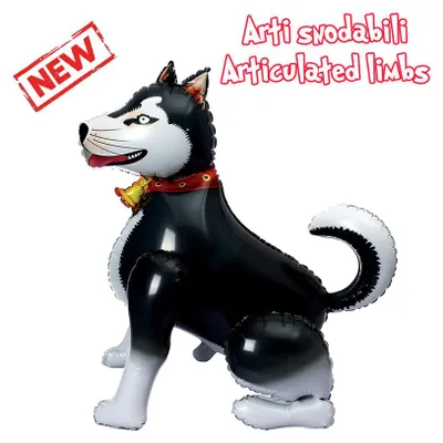 Produktbild von Airwalker Folienballon "Husky schwarz" | 110cm