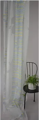 Produktbild von Schlaufenschal von Homing Vorhang Gardine Ausbrenner-Qualität 135 x 245 (BxH) cm Weiß/Blau-Türkis