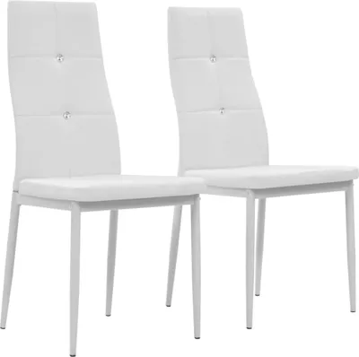 Produktbild von Esszimmerstühle 2 Stk. Weiß Kunstleder