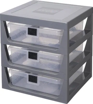 Produktbild von LEGO Schubladenbox 3-DRAWER STORAGE RACK 3 Schübe grau