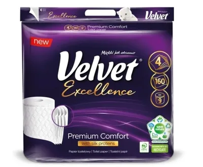 Zdjęcie produktu dla Velvet 9Szt 4W Excel.prem.comfort Papier Toal. Biały /732