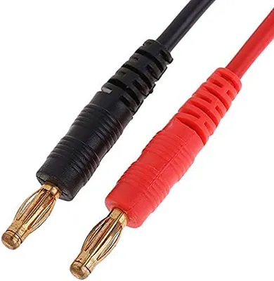 Zdjęcie produktu dla Złącze kabla ładowania T-Plug Żeński do Banana 4mm, 32cm | Złocone, Wysoka Elastyczność | Kompatybilne z Bateriami LiPo, Kabla Autoradia, Czerwony
