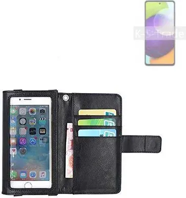 Produktbild von K-S-Trade Handy Hülle Schutz Hülle Kompatibel mit Samsung Galaxy A52 Case mit Displayschutz / Schutzfolie Flip Cover Wallet case Etui Hülle schwarz
