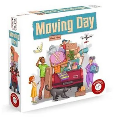 Produktbild von Piatnik 6724 Moving Day, Zeit für einen Umzug – Optimierungs-und Taktikspiel – Für 2 bis 4 Spieler ab 10 Jahren