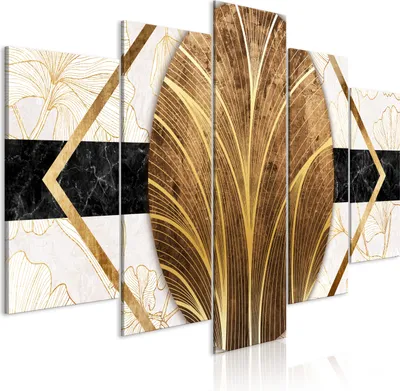 Produktbild von Leinwandbilder 200x100 cm b-A-0761-b-m Vlies Leinwandbild 5 tlg Kunstdruck modern Wandbilder XXL Wanddekoration Design Wand Bild BLUMEN ABSTRAKT