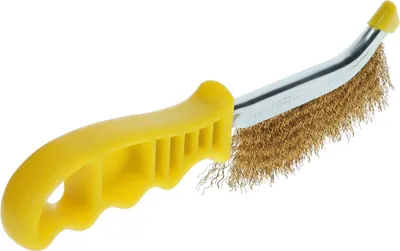 Produktbild von Osborn Drahtbürste mit Stiel aus Kunststoff - Messingbürste - Handdrahtbürste, Messingdraht gewellt