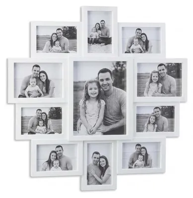 Produktbild von Bilderrahmen Collage Galerierahmen - Für 11 Fotos - Weiß - 10 x 15 cm, 13 x 18 cm und 20 x 25 cm
