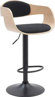 Produktbild von CLP Barhocker Kingston höhenverstellbar drehbar mit schwarzem Metallgestell | Farbe natur/schwarz Material Stoff
