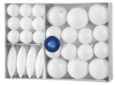 Immagine prodotto di Palline MagicHome Natale, set, 31 pz, bianche, per albero di Natale