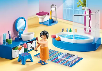Image de PLAYMOBIL dollhouse 70211 salle de bain avec baignoire