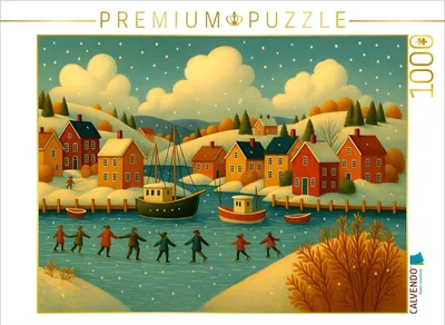 Produktbild von CALVENDO Puzzle Wintertanz auf dem Eis | 1000 Teile Lege-Größe 64x48cm Foto-Puzzle für glückliche Stunden
