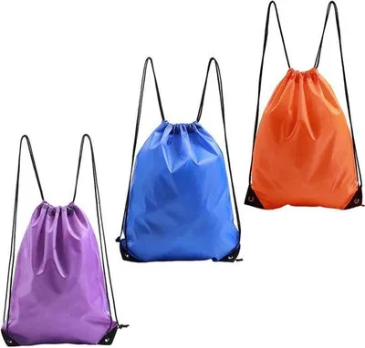 Produktbild von 3er-Set Trainingsrucksäcke mit Schnürsenkeltasche - wasserdichter Schwimmbeutel - Trainingskleidertasche - Reisetasche - großer Kapazität Trainingsrucksack