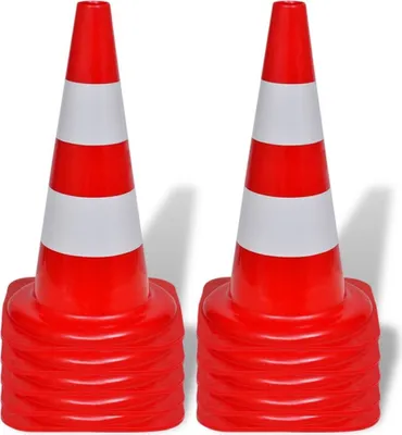 Immagine prodotto di vidaXL Cono stradale 10 pz. Riflettente rosso e bianco 50 cm