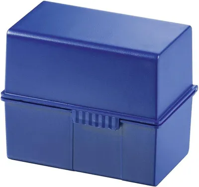 Produktbild von HAN Karteibox DIN A6 quer – innovatives, attraktives Design für 400 Karteikarten mit Stahlscharnier und Schnappverschluss, mit A-Z Register, blau, 976-K-14, 1 STÜCK