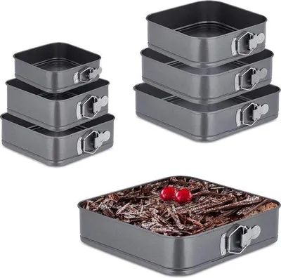 Immagine prodotto di Set di 7 stampi da forno quadrati, antracite, con rivestimento antiaderente