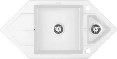 Zdjęcie produktu dla Zlewozmywak Granitowy Alabaster 1.5-K z Ociekaczem, Odwracalny, Mat, Space-Saver, Wpuszczany, 995x500mm, Osprzęt w zestawie