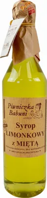 SYROP LIMONKOWY Z MIĘTĄ 500ML PIWNICZKA BABUNI