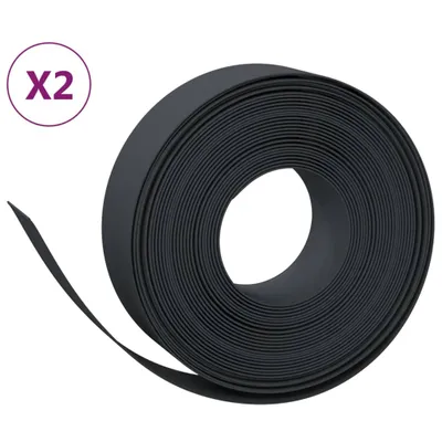 Produktbild von Rasenkanten 2 Stk. Schwarz 10 m 15 cm Polyethylen
