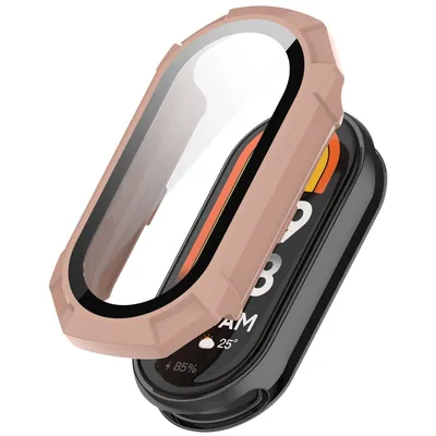 Immagine prodotto di Per Xiaomi Smart Band 9 Custodia Smart Watch in plastica PC + vetro duro protettivo rosa
