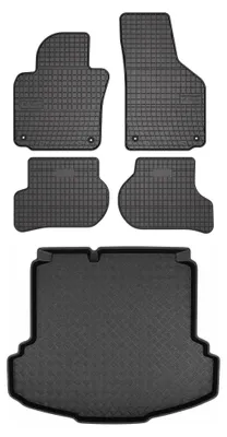 Zdjęcie produktu dla Dywaniki gumowe + mata bagażnika do Volkswagen Jetta V 2005-2011 (standardowy bagażnik) – czarne, dopasowane – Wielganizator SolidPRO