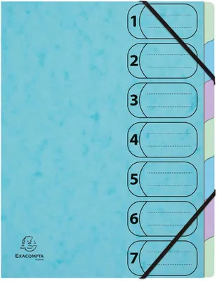 Produktbild von Ordnungsmappe Karton A4 7 Fächer Pastellblau Exacompta Aquarel