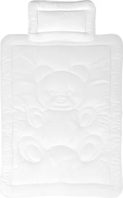 Produktbild von Kinderbetten-Set 2-teilig 100x135/40x60cm Kopfkissen + Kinderdecke mit Bärchen-Steppung