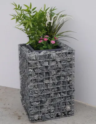 Immagine prodotto di Colonna portafiori Altezza 60 cm Base 42 x 42 cm MW 5 x 5 cm, zincato, vaso incluso