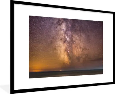 Produktbild von MuchoWow® Gerahmtes Poster Bunter Himmel mit der Milchstraße 90x60 cm - Poster mit Schwarzem Bilderrahmen Wandposter Rahmen Foto Bilder - Wanddekoration - Fotos
