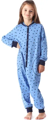 Image de Merry Style Pyjama fille Pyjama à capuche MS10-223 (points bleus, 146-152)