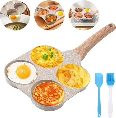 Produktbild von Induktionsbratpfanne, 4-Eincher, Antihaft-Aluminium, multifunktionell, Eierpfanne, Omelettbratpfanne, Spiegelpfanne für Induktionsherd und Gasherd